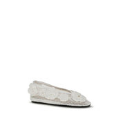 Ganni White Mesh Ballet Flats