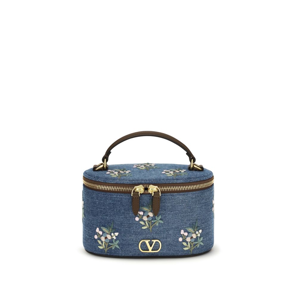 Valentino Garavani Blue Denim Vanity Hand Bag