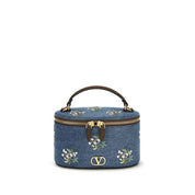 Valentino Garavani Blue Denim Vanity Hand Bag