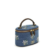 Valentino Garavani Blue Denim Vanity Hand Bag