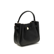 Tory Burch Black Calf Leather Mini Bucket Bag