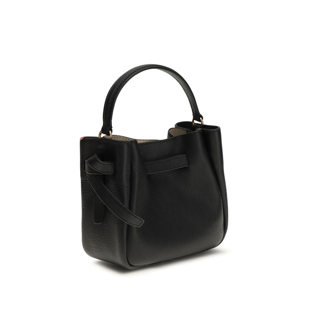 Tory Burch Black Calf Leather Mini Bucket Bag