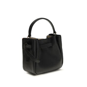 Tory Burch Black Calf Leather Mini Bucket Bag