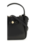 Tory Burch Black Calf Leather Mini Bucket Bag
