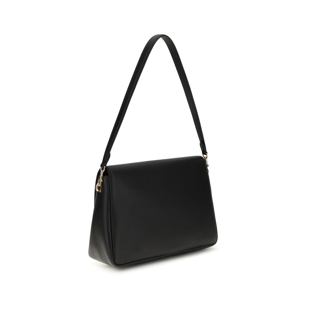 Tory Burch Black Calf Leather Shoulder Bag