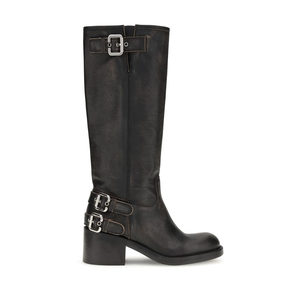 Chloé Black Calf Leather Ankle Boots