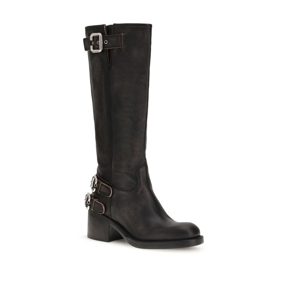 Chloé Black Calf Leather Ankle Boots