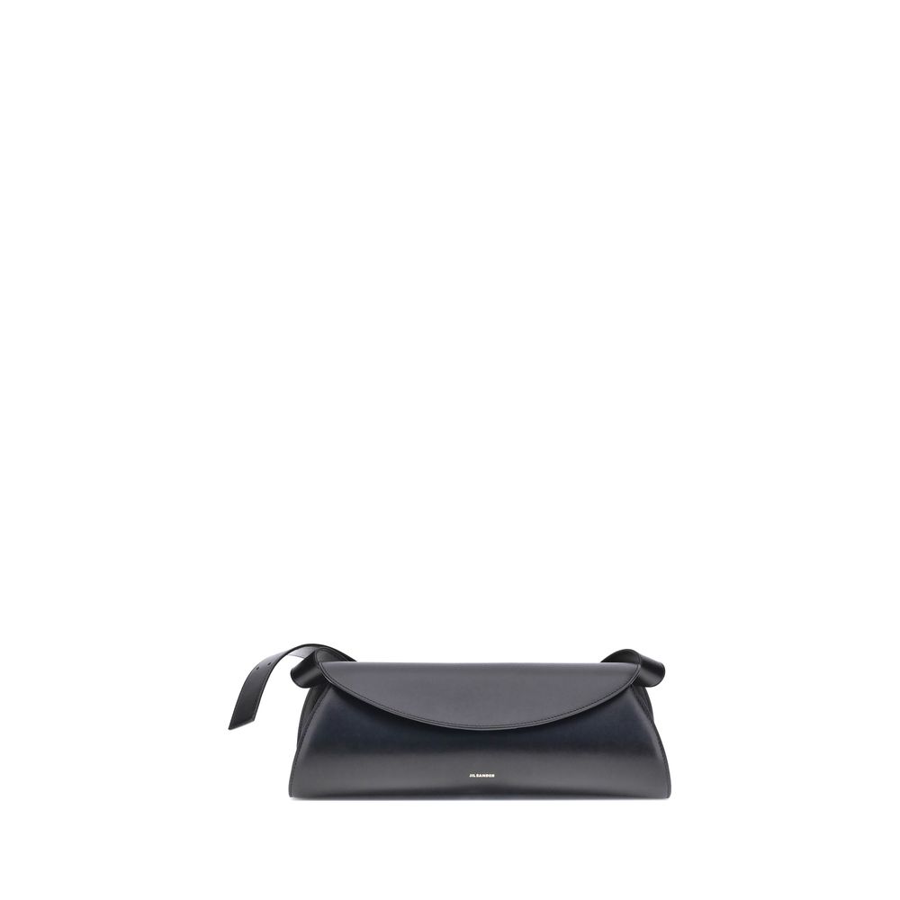 Jil Sander Black Calf Leather Cannolo Shoulder Bag