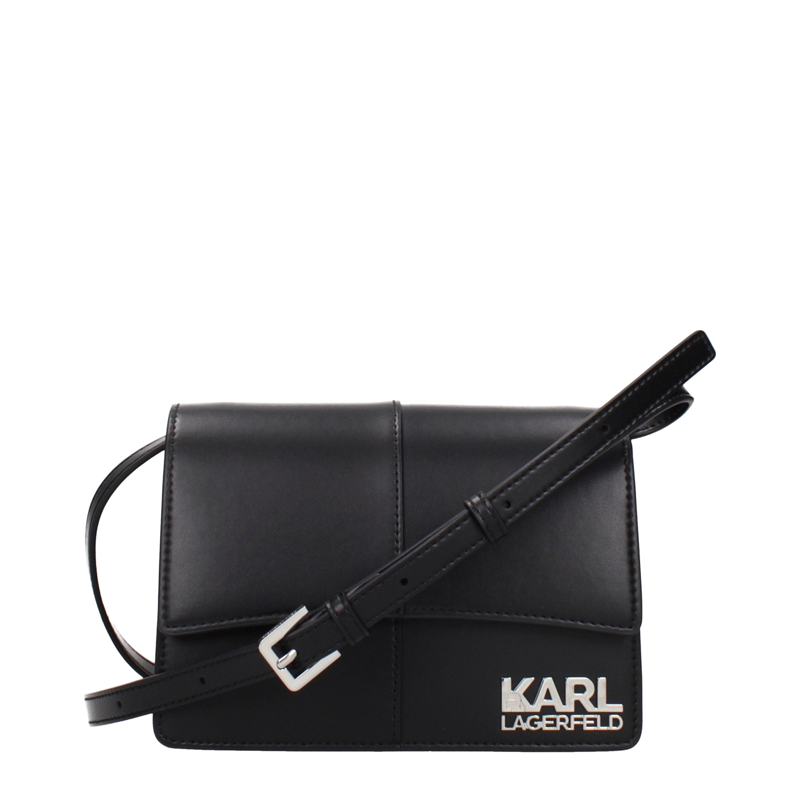 Karl Lagerfeld Black Polyurethane Crossbody Bag