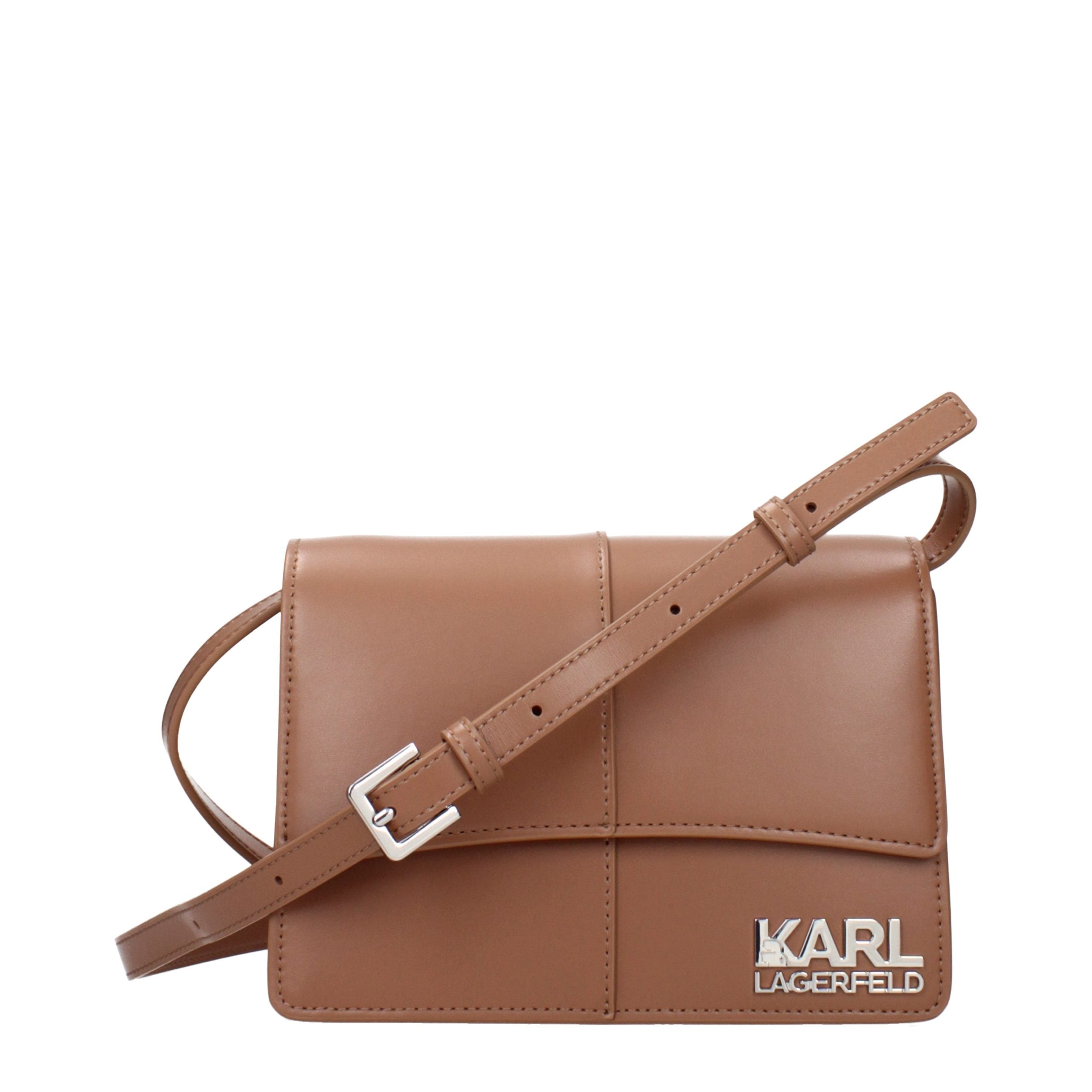 Karl Lagerfeld Brown Polyurethane Crossbody Bag