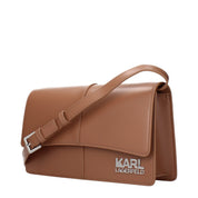 Karl Lagerfeld Brown Polyurethane Crossbody Bags