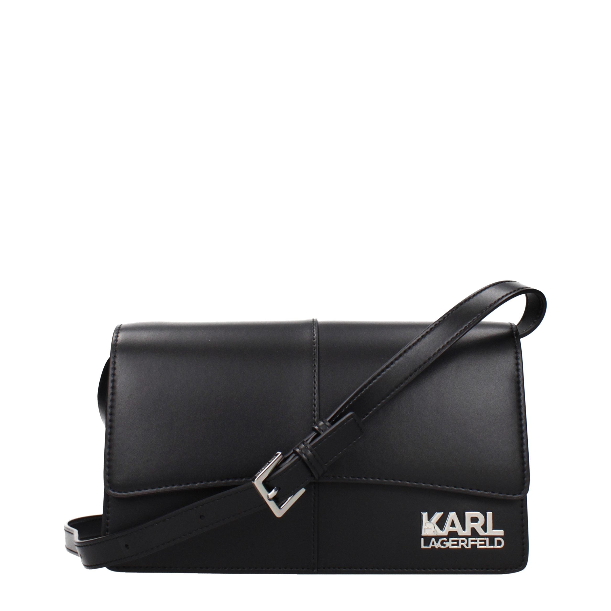Karl Lagerfeld Black Polyurethane Crossbody Bag