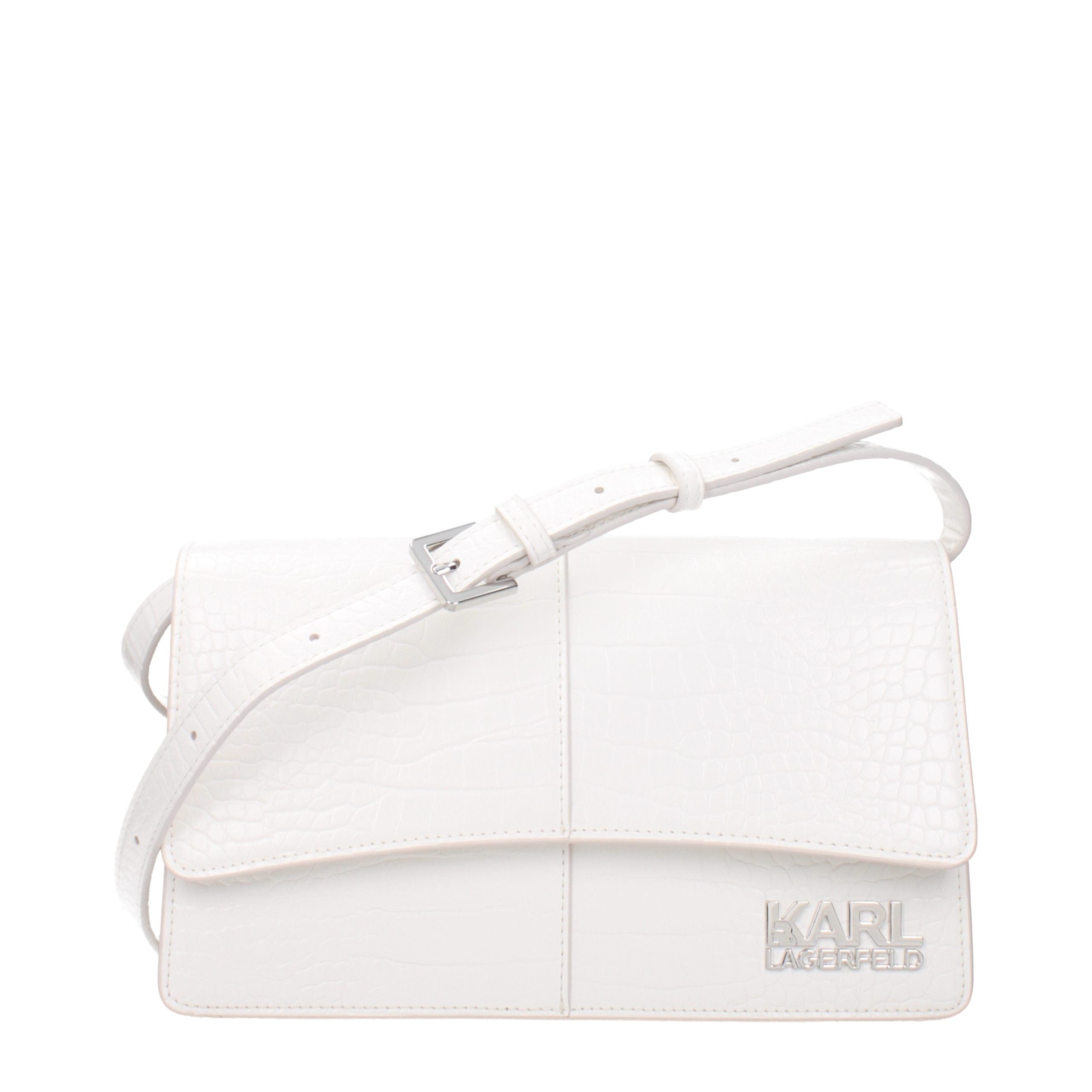 Karl Lagerfeld White Polyurethane Crossbody Bags