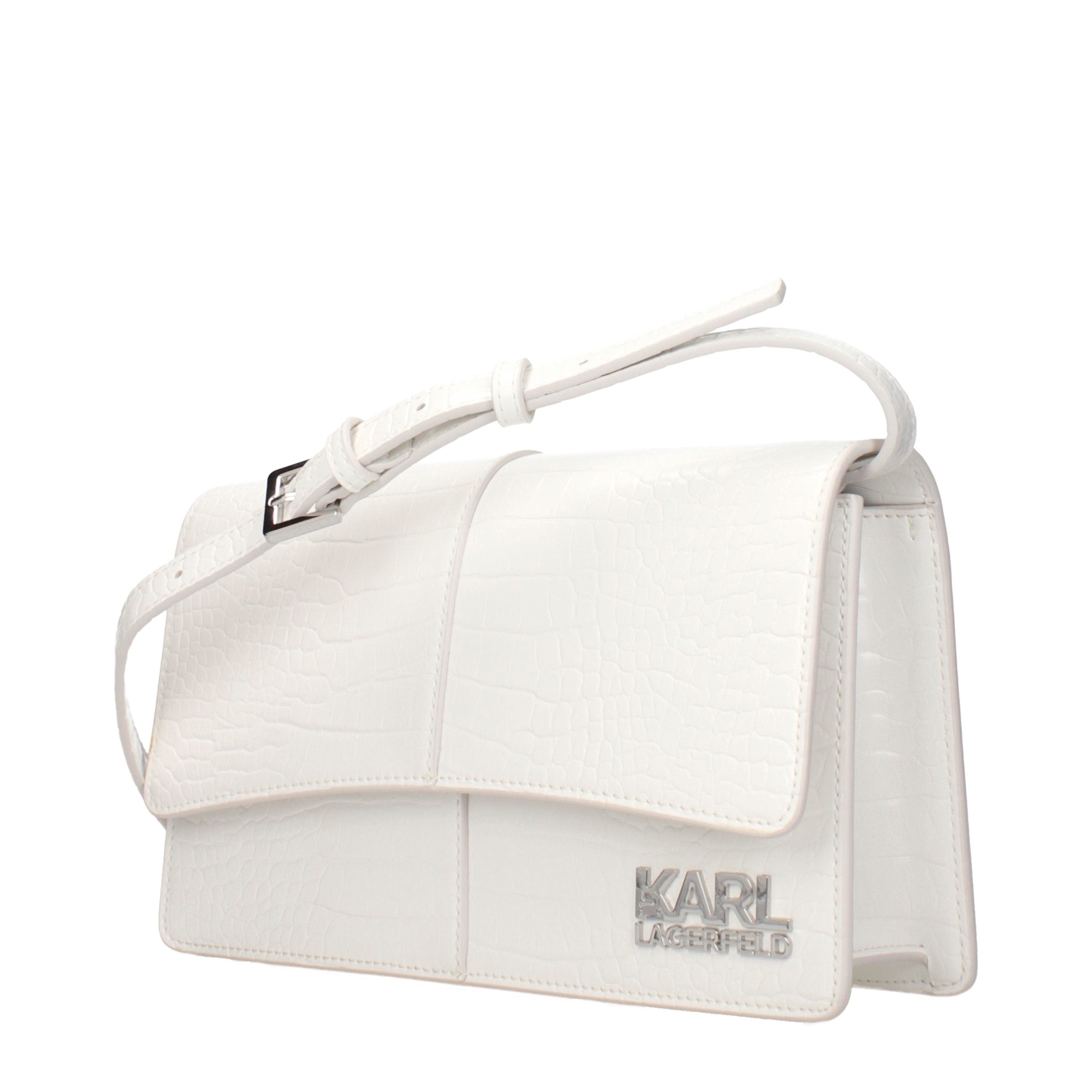 Karl Lagerfeld White Polyurethane Crossbody Bags