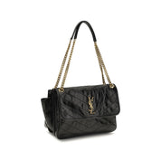 Saint Laurent Black Calf Leather Shoulder Bag