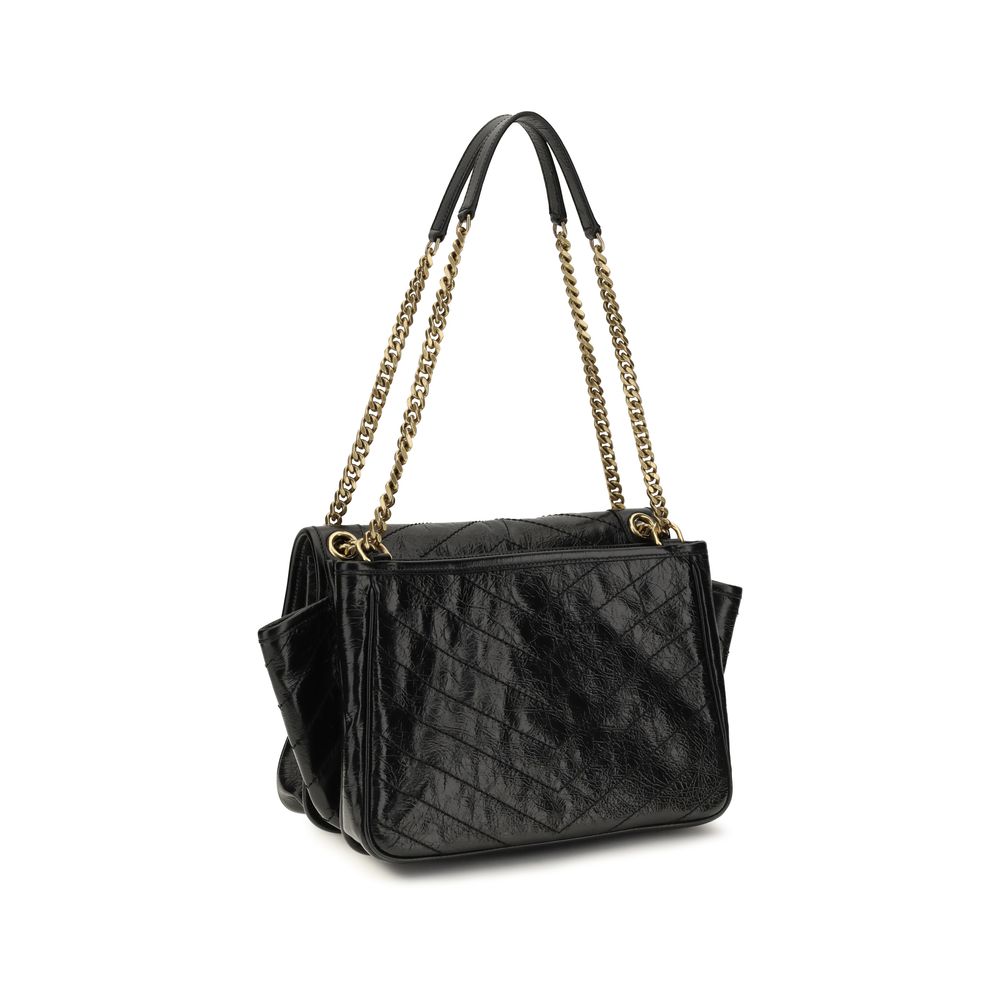 Saint Laurent Black Calf Leather Shoulder Bag