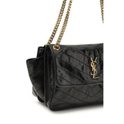 Saint Laurent Black Calf Leather Shoulder Bag