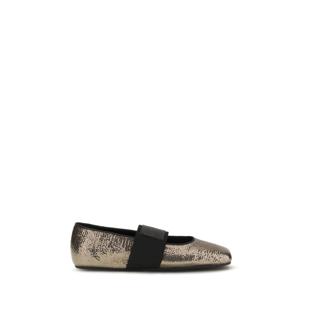 Givenchy Gold Calf Leather Ballet Flats