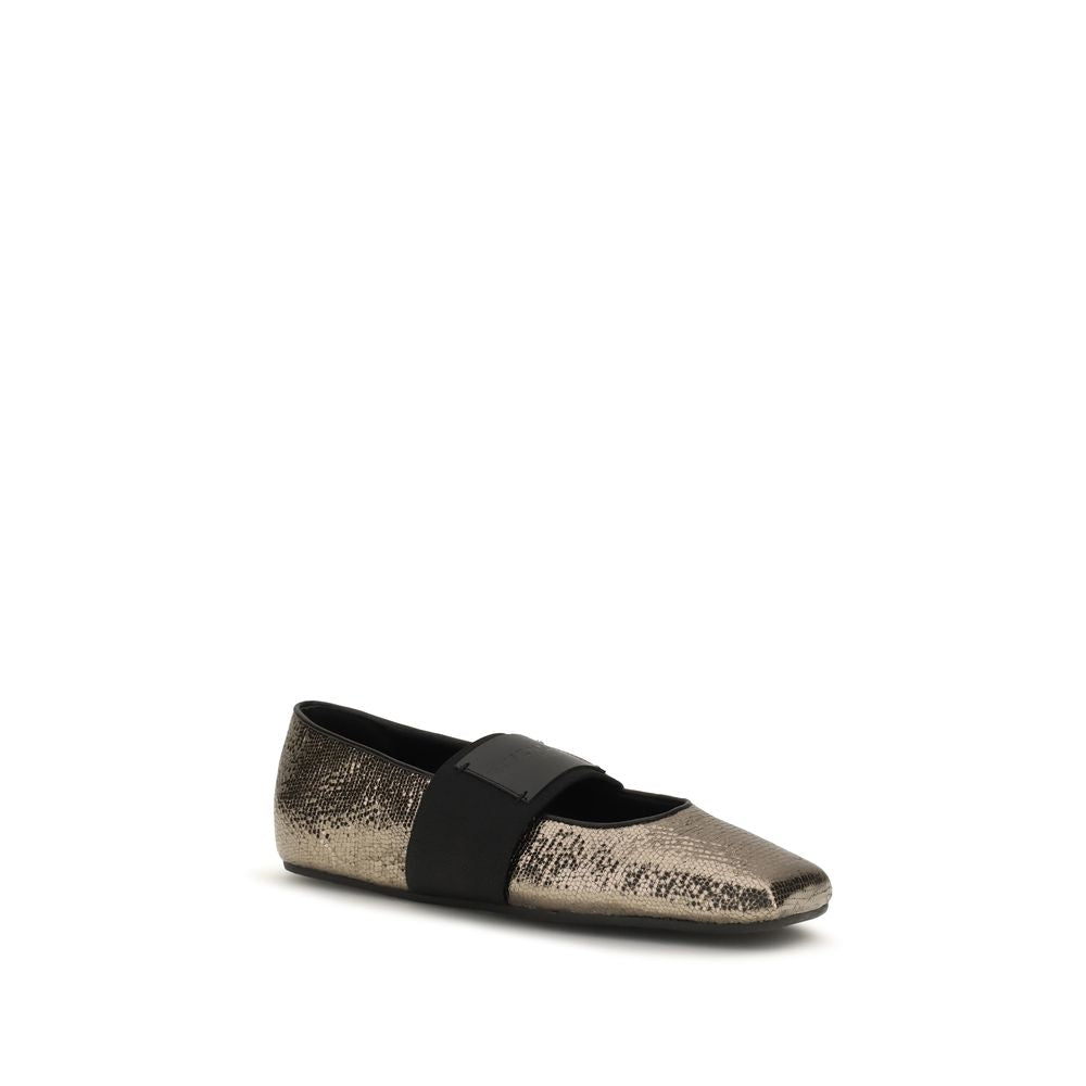 Givenchy Gold Calf Leather Ballet Flats