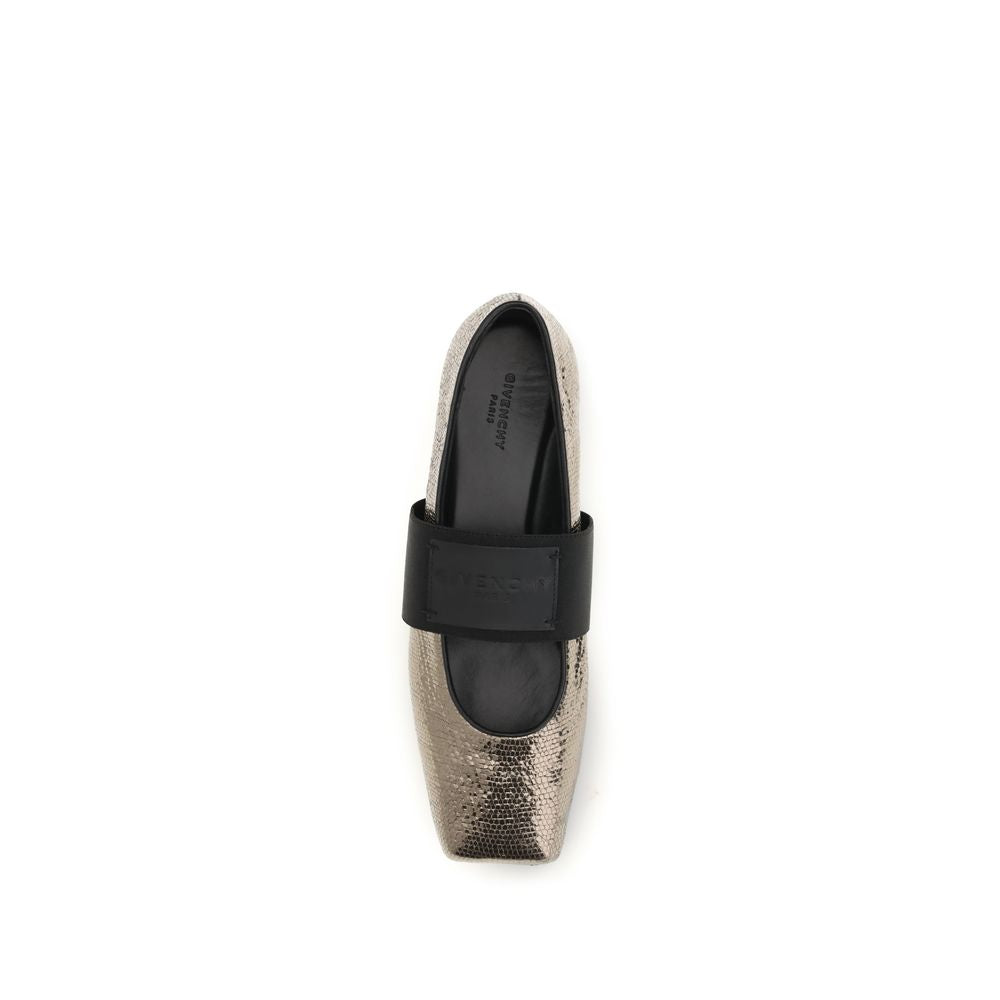 Givenchy Gold Calf Leather Ballet Flats