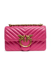 PINKO Pink Leather Mini Shoulder Bag