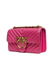 PINKO Pink Leather Mini Shoulder Bag
