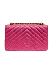 PINKO Pink Leather Mini Shoulder Bag