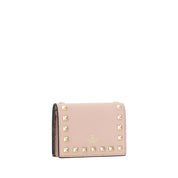 Valentino Garavani Pink Calf Leather Flap French Wallet
