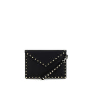 Valentino Garavani Black Calf Leather Rockstud Pouch
