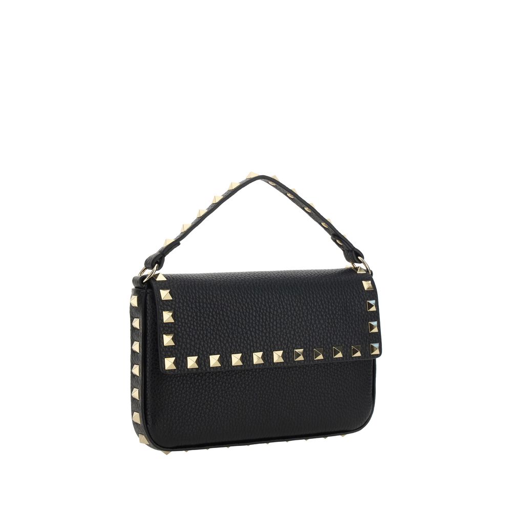 Valentino Garavani Black Calf Leather Shoulder Bag