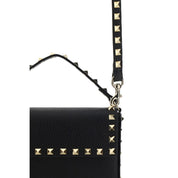 Valentino Garavani Black Calf Leather Shoulder Bag