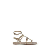 Valentino Garavani Pink Calf Leather Flat Sandals