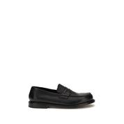 Premiata Black Calf Leather Slip-On Loafers