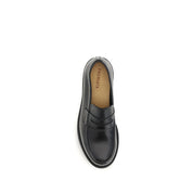Premiata Black Calf Leather Slip-On Loafers