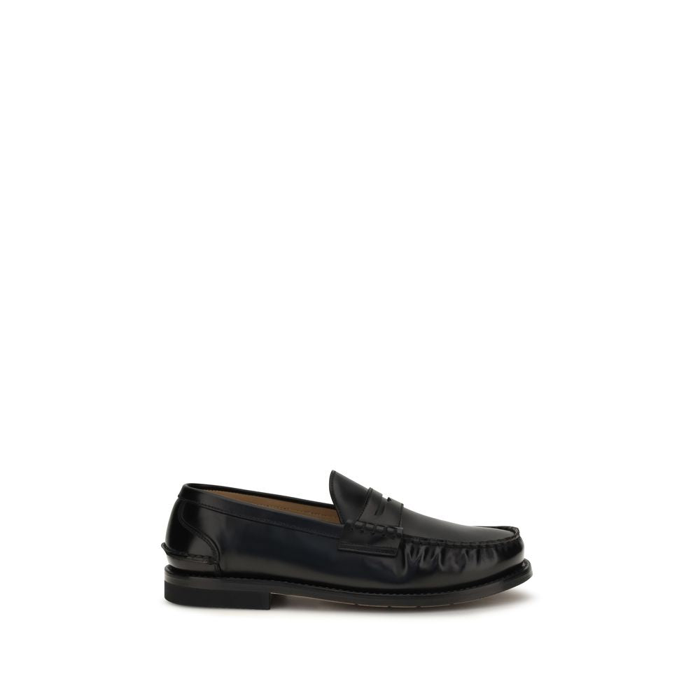 Premiata Black Calf Leather Loafers