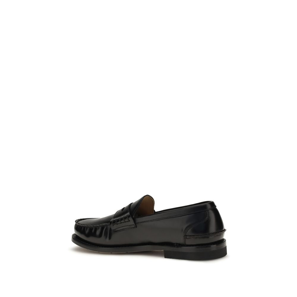 Premiata Black Calf Leather Loafers