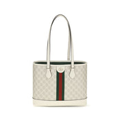 Gucci White Monogrammed Cotton Tote Bag