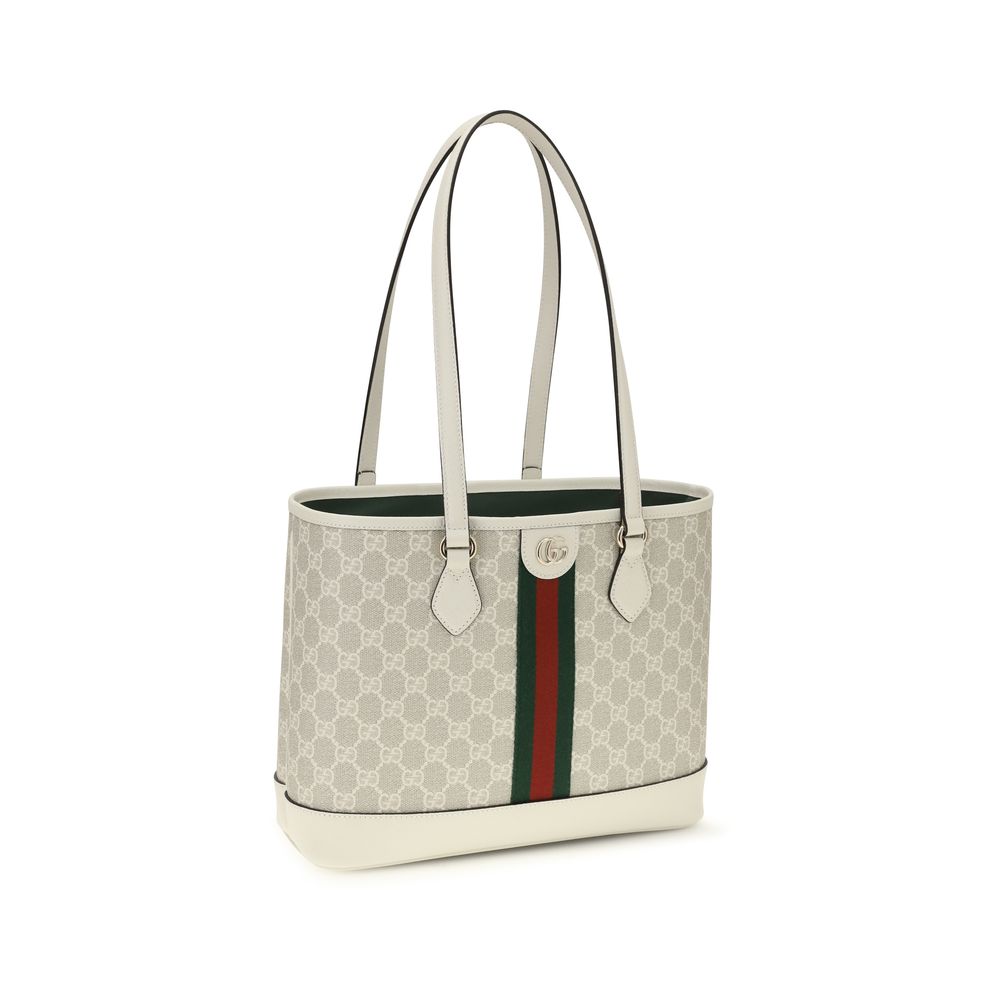 Gucci White Monogrammed Cotton Tote Bag