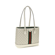 Gucci White Monogrammed Cotton Tote Bag