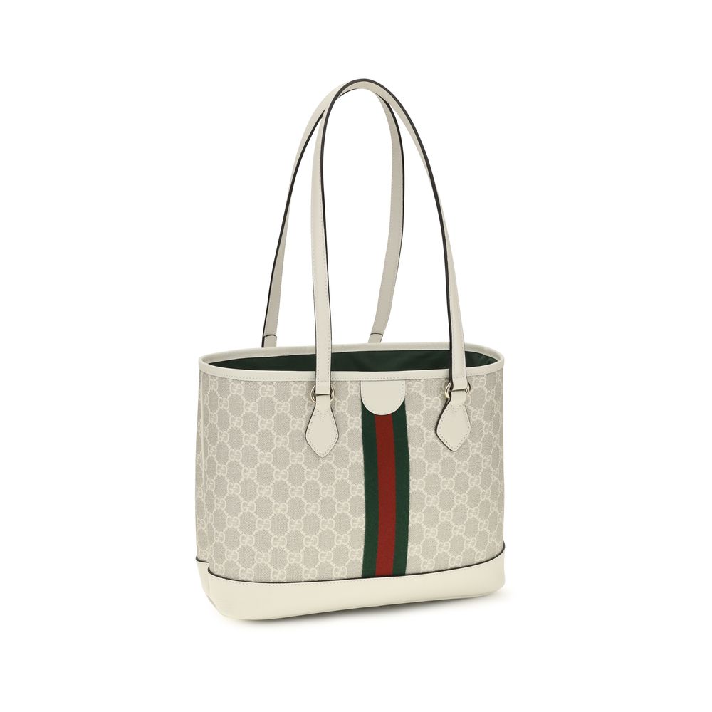 Gucci White Monogrammed Cotton Tote Bag