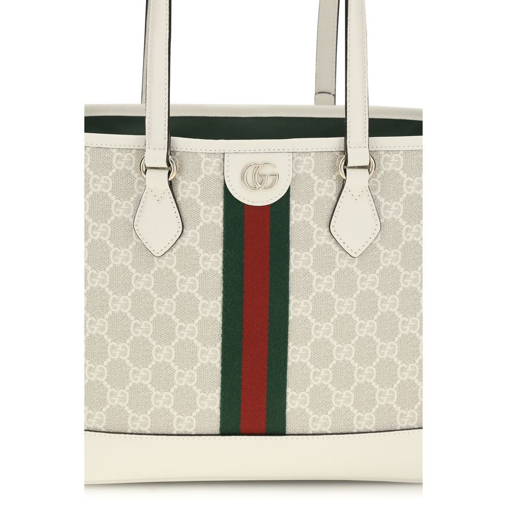 Gucci White Monogrammed Cotton Tote Bag