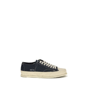 Premiata Blue Calf Leather Low Top Sneakers