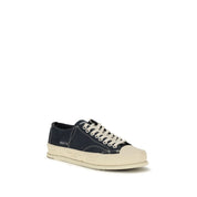 Premiata Blue Calf Leather Low Top Sneakers