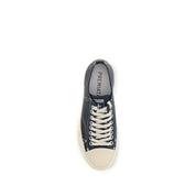 Premiata Blue Calf Leather Low Top Sneakers
