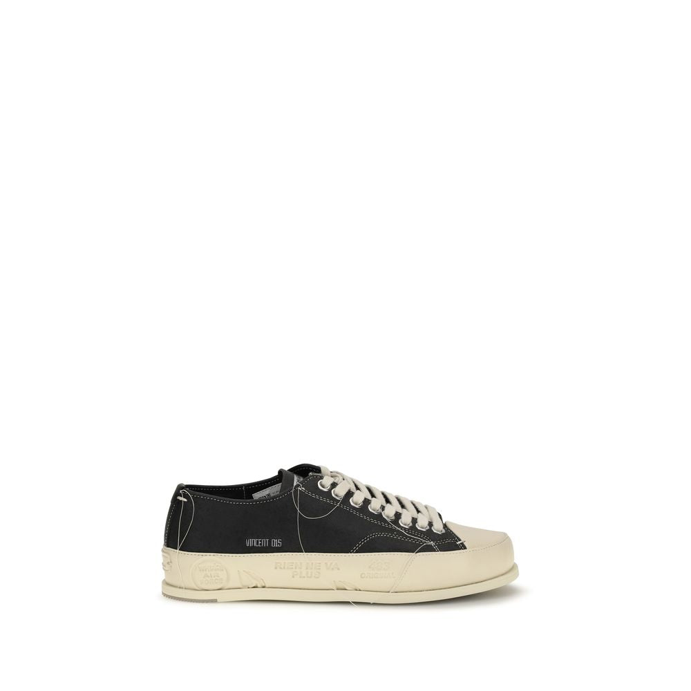 Premiata Black Calf Leather Low Top Sneakers