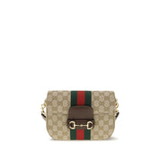 Gucci Beige GG Fabric Horsebit 1955 Shoulder Bag