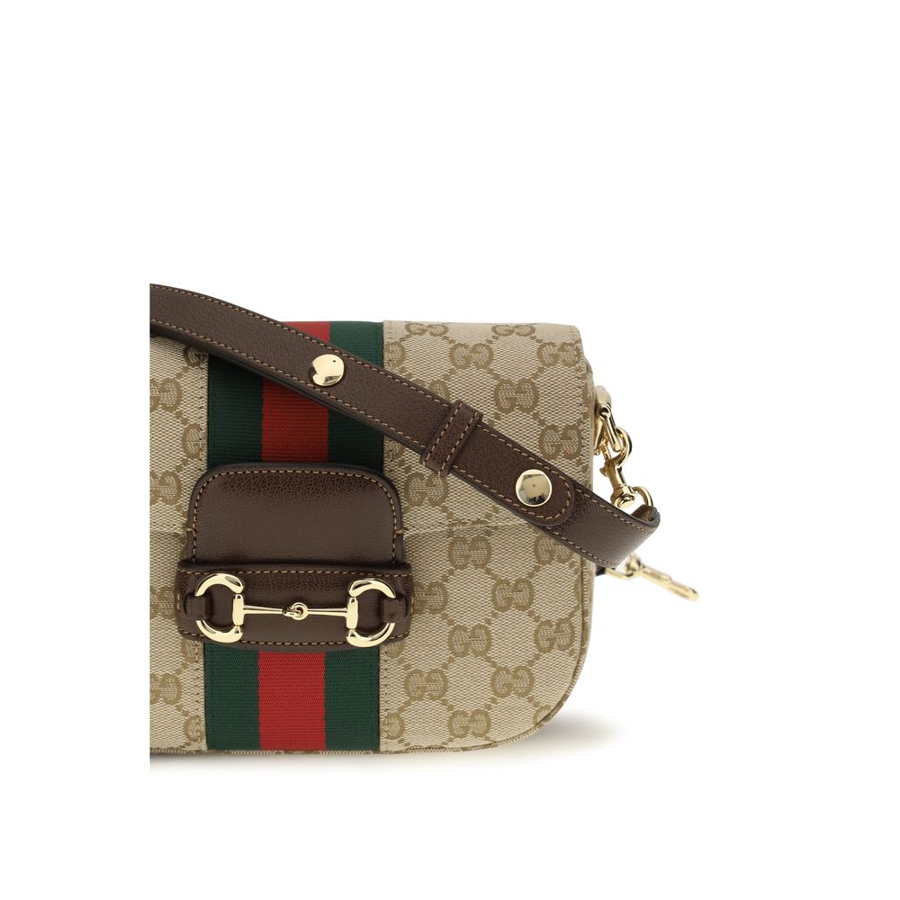 Gucci Beige GG Fabric Horsebit 1955 Shoulder Bag