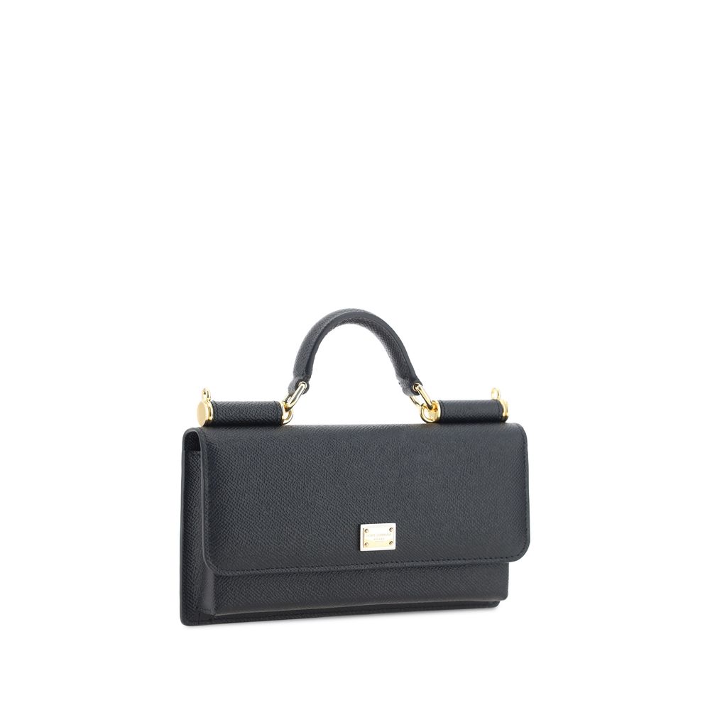 Dolce & Gabbana Black Calf Leather Shoulder Bag