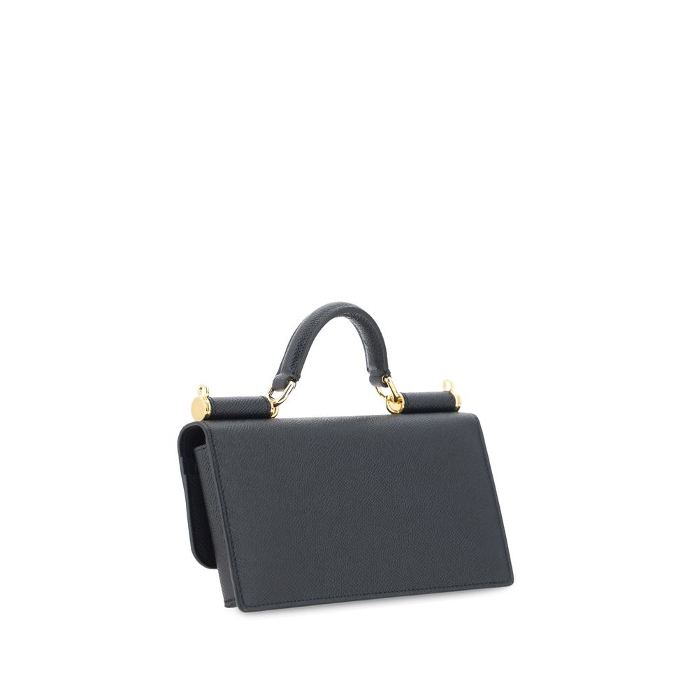 Dolce & Gabbana Black Calf Leather Shoulder Bag