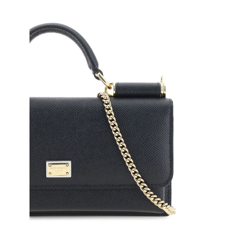 Dolce & Gabbana Black Calf Leather Shoulder Bag
